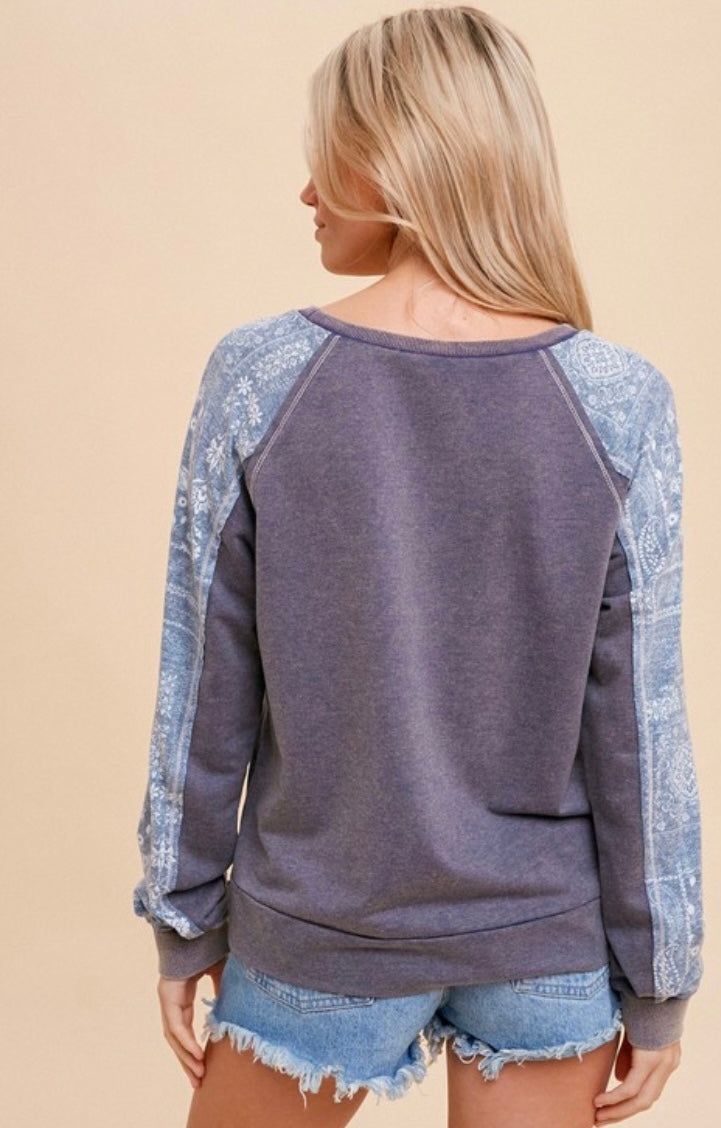 Rory Patchwork Print Sweatshirt