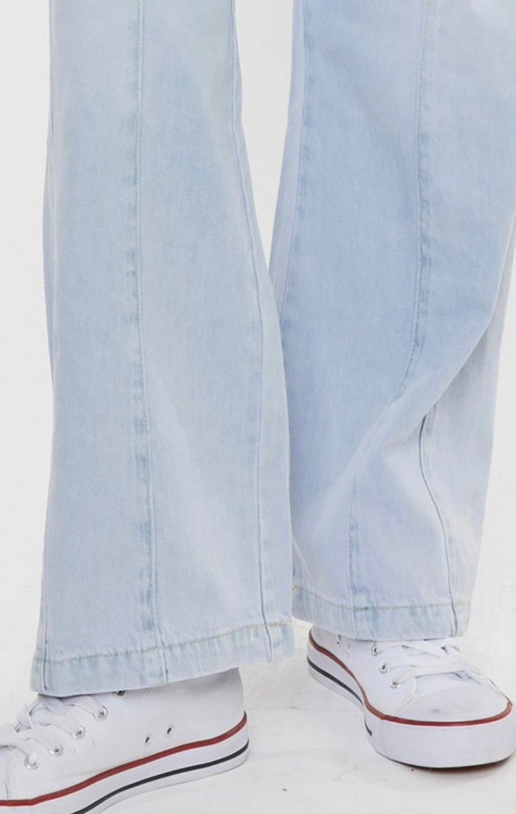 Kancan wide leg drawstring denim pants