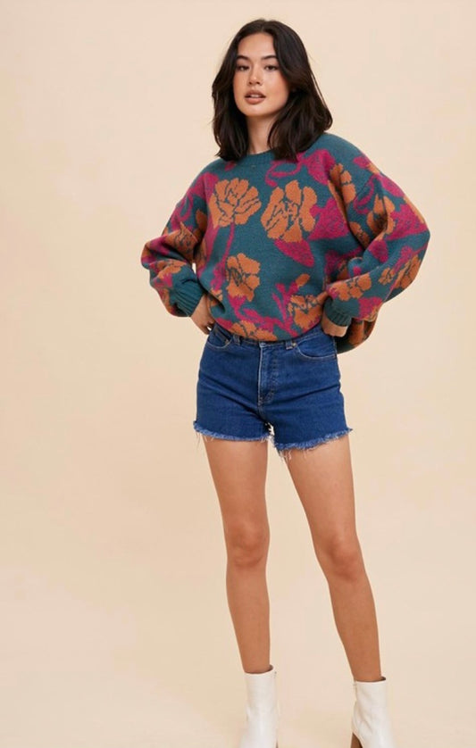 Ember Knitted Floral Sweater