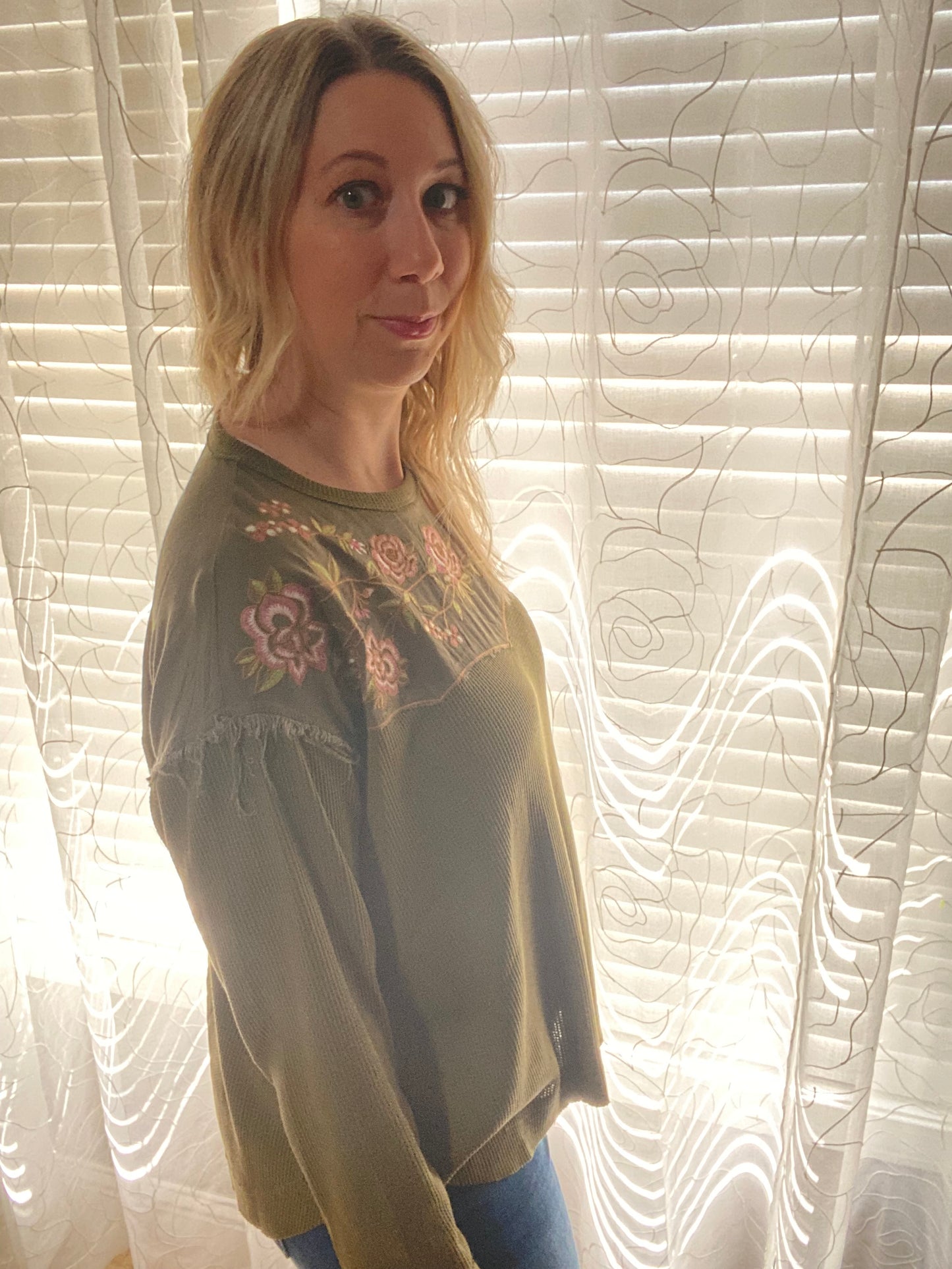 Lark Thermal Embroidered Yoke Top