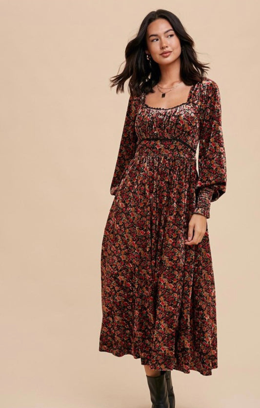 Jasmine Velvet Midi Dress