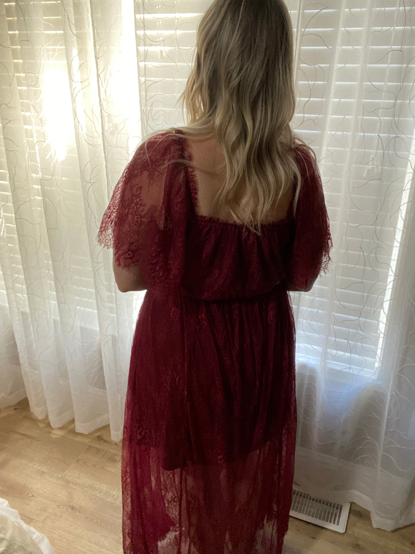 Scarlet Lace Maxi Dress