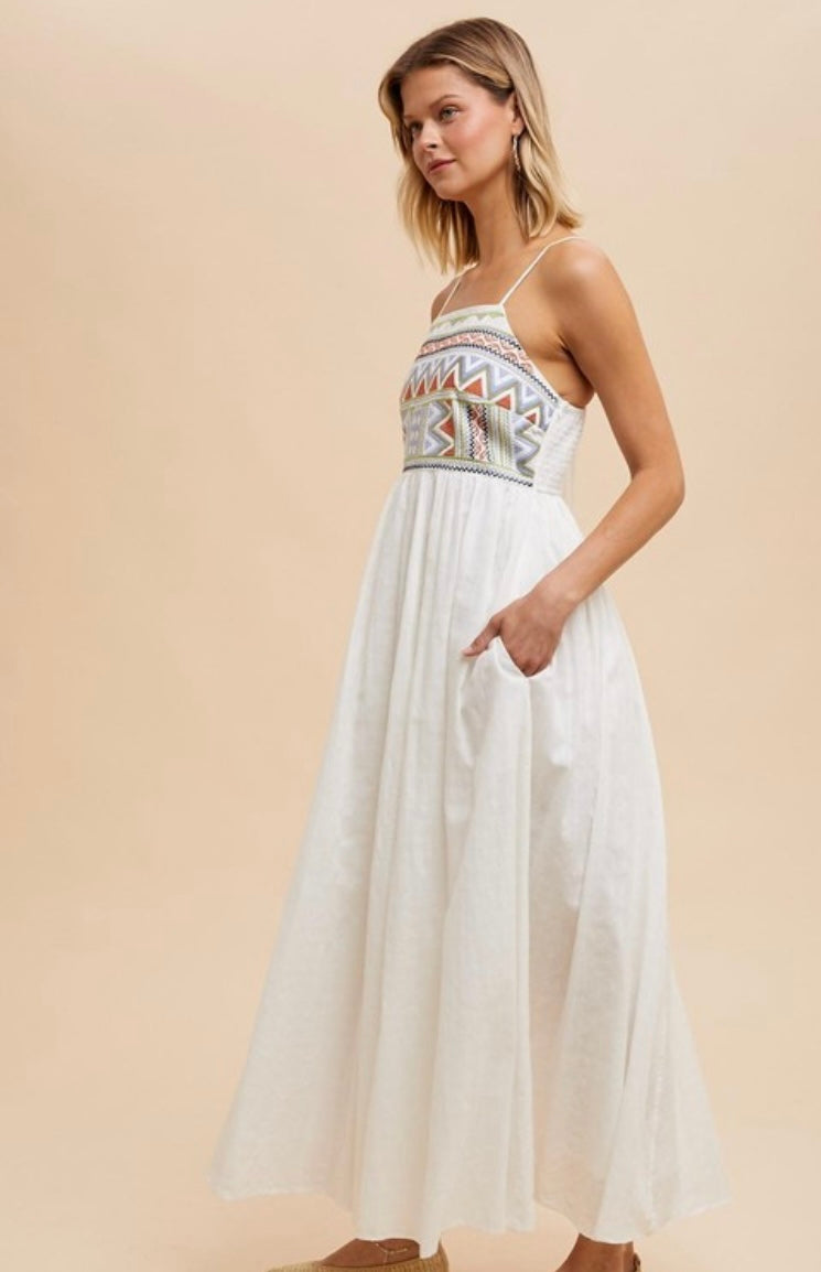 Jayla Embroidered Cotton Maxi Dress