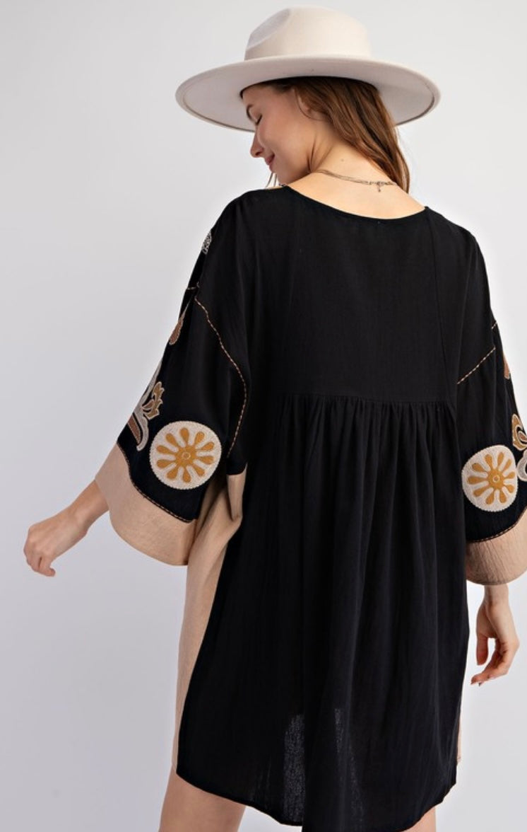 Zena Embroidered Woven Dress