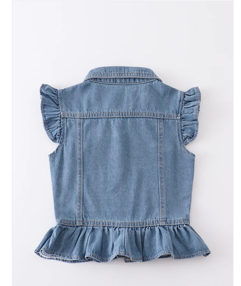 Girls Blue Denim Vest