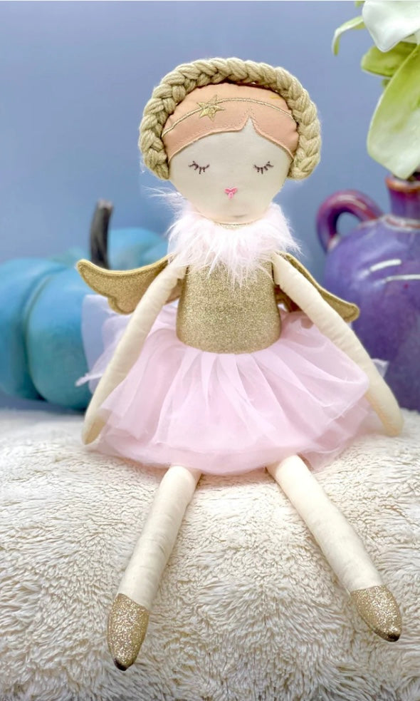 Gold Angel Ballerina Stuffed Doll