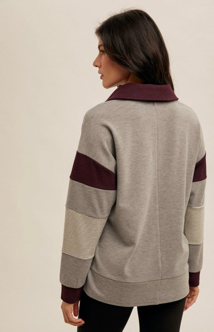 Bentley Brush Jersey Color Block Pullover