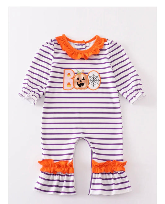 Boo Appliqué Baby Romper