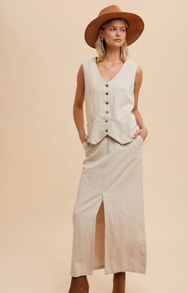 Cara Cotton Linen Blend Vest