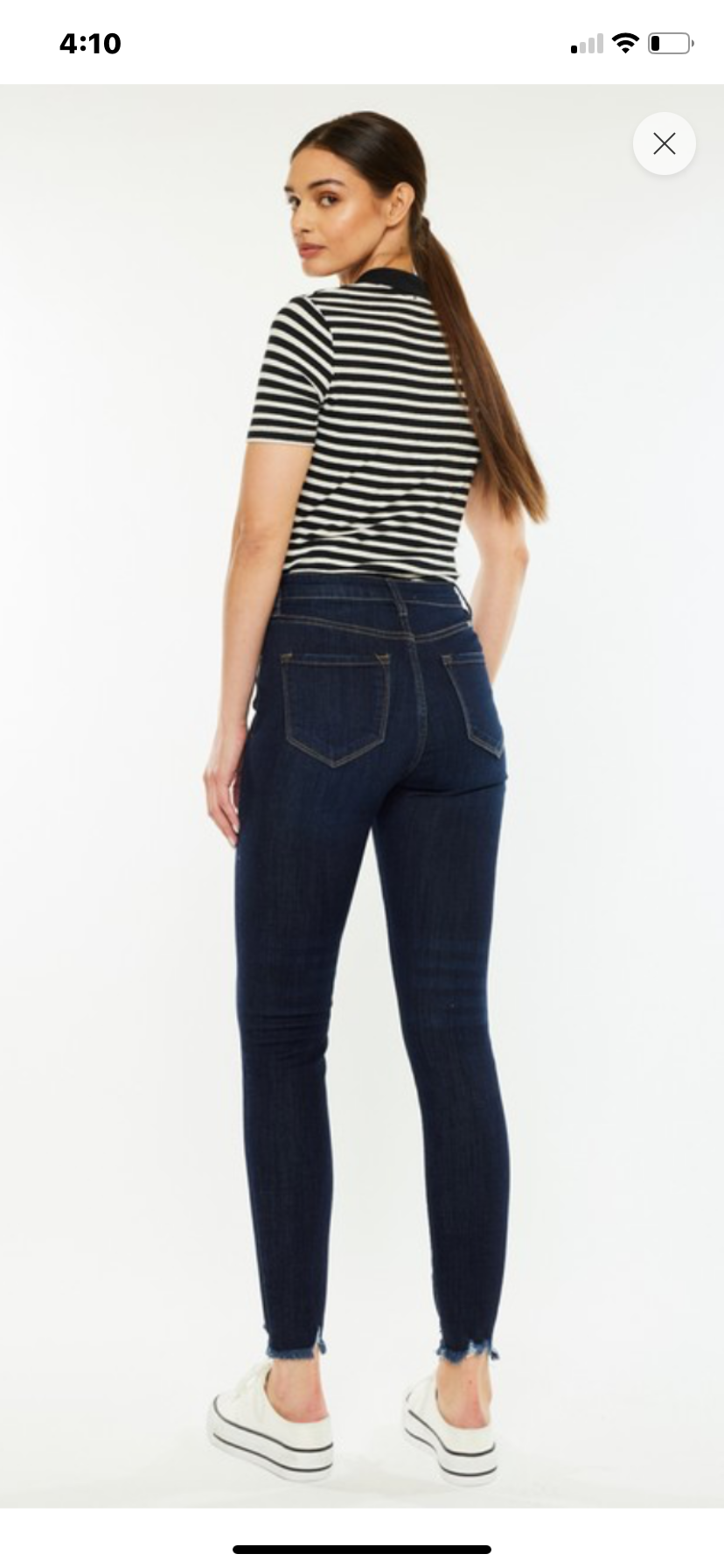 Kan Can 11 inch Button Front Dark Skinny