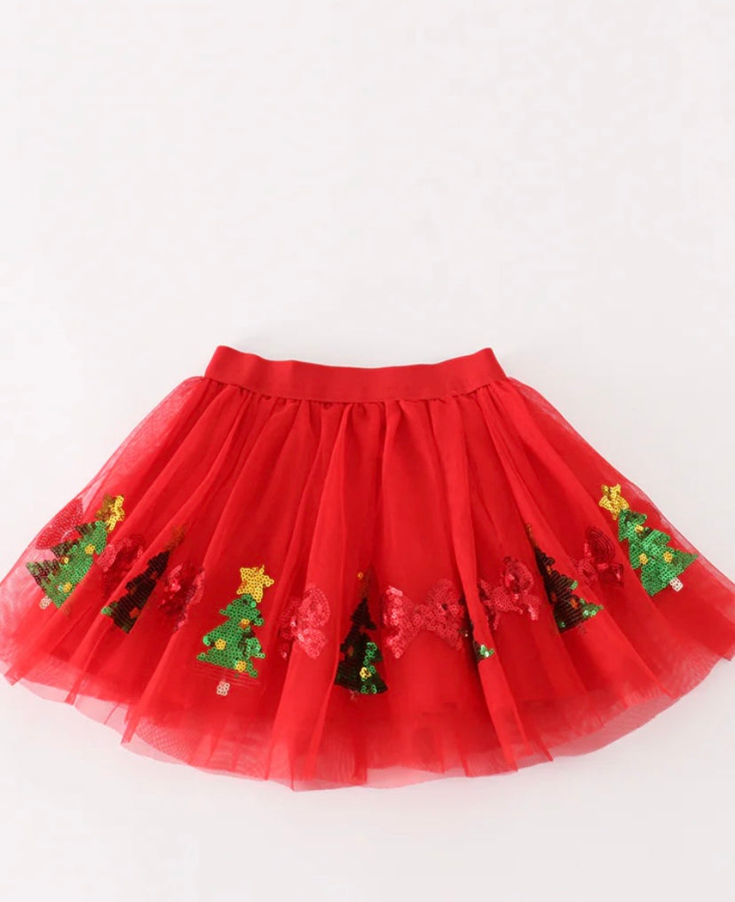 Toddler Girls Christmas Sequin Tutu Skirt