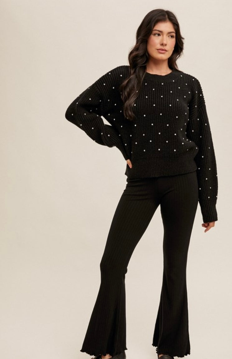 Rhinestone Crewneck Sweater