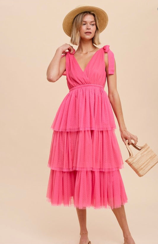 Audrey Tulle Midi Dress