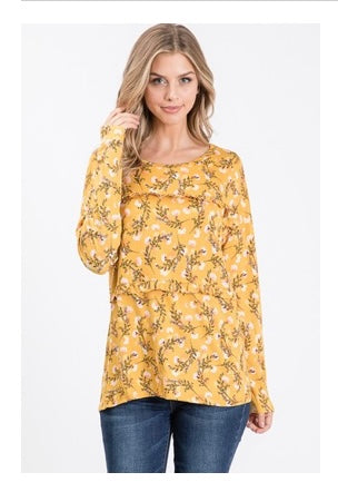 Plus Goldie Long Sleeve Ruffle Top